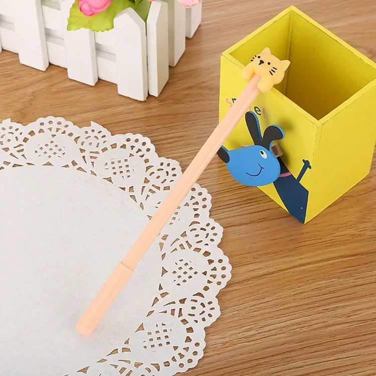 

50 шт., креативная ручка с мультяшным котом, милые обучающие канцелярские принадлежности, офисные принадлежности, черные гелевые ручки на водной основе