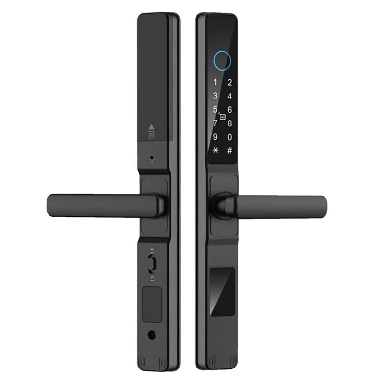 ABSQ-Tuya スマートドアロック指紋生体認証防水デジタル電子ロックアプリ IC カードパスワードアルミ合金ロック A