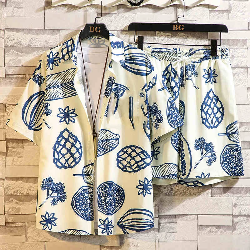 Fashion Men's Hawaiian Shirt Male Casual Colorful Printed Beach Aloha Shirts Short Sleeve Oversized Camisa Hawai Hombre Clothing