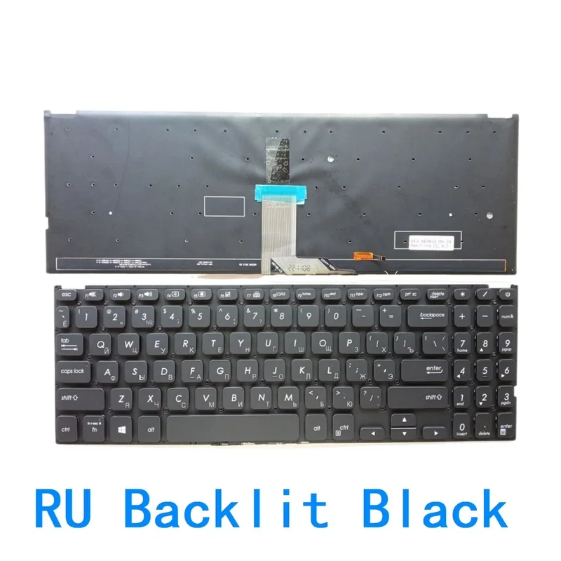 New US Russian Spanish Laptop Backlit Keyboard For ASUS Vivobook X512 X512D X512DA X512F X512FA X512U X512UA X512UB