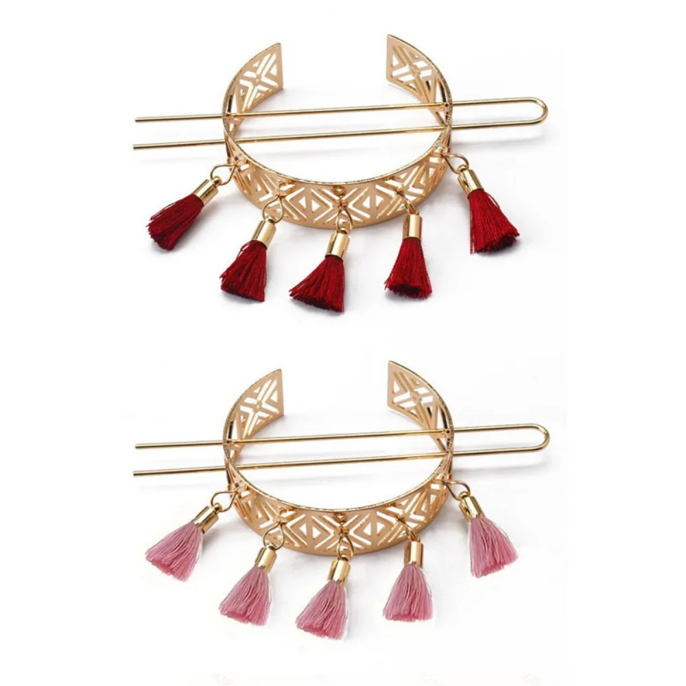 Jepit Rambut Rumbai Braket Kubah Aloi Stik Rambut Berongga Modis Pin Rambut Emas Aksesori Rambut Pengantin