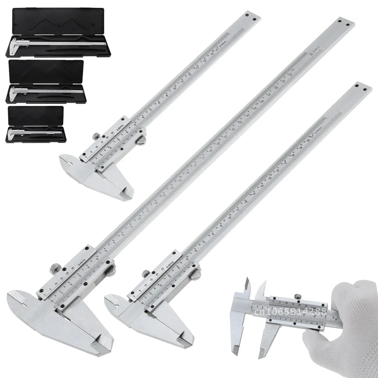 

1pc 150mm 200mm 300mm Vernier Caliper Metric Imperial Double Measure Carbon Scales Steel Tools Slide Vernier Gauge Ruler Caliper