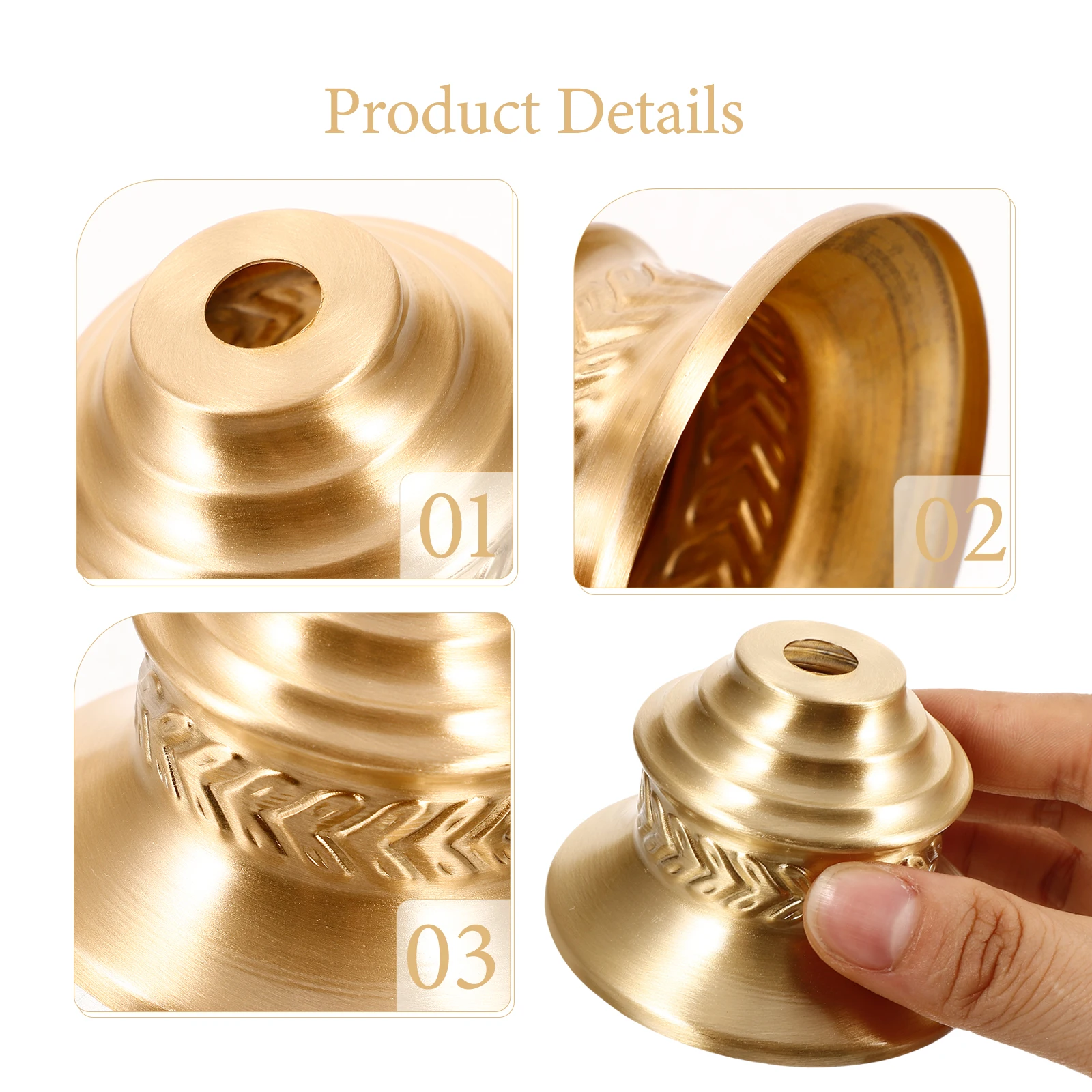 

Sturdy Brass Cup Base Durable Metal Light Holder Cup E27 Socket Semi-Enclosed Design Wear-Resistant Long-Lasting Finial For Lamp