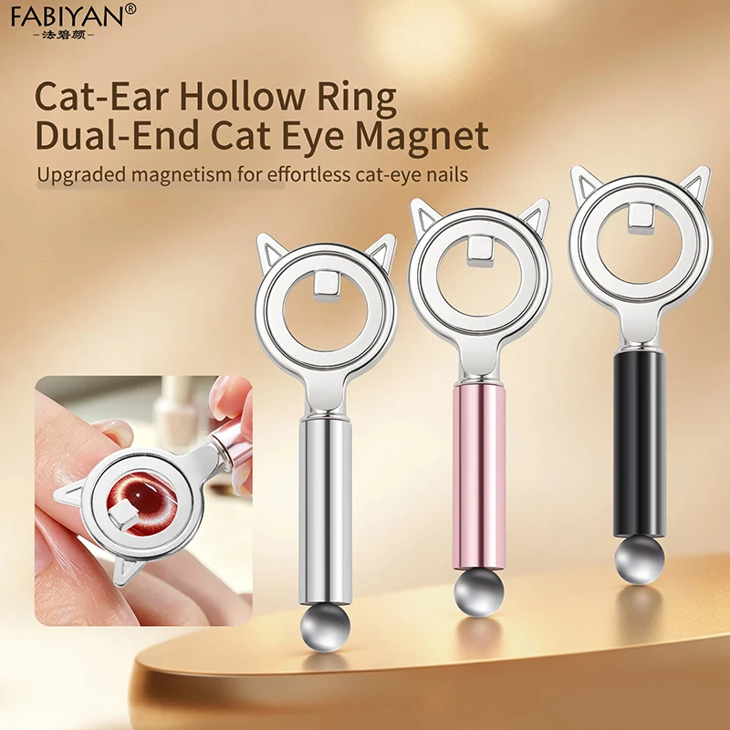 Niedlicher Katzenohr-Nagelkunst-Ringmagnet Multifunktionaler Ball Katzenauge Gel-Lack Magnete Werkzeug
