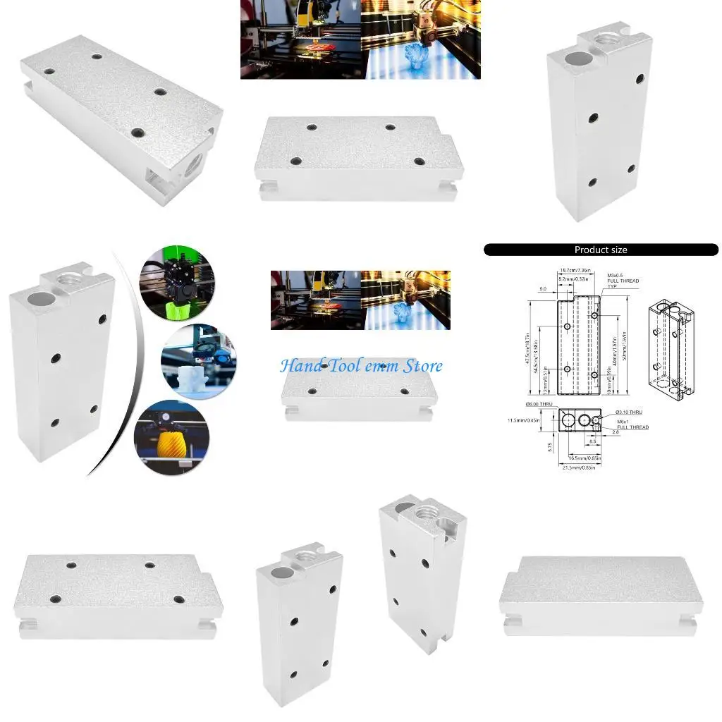 

H37F Super Volcano Aluminum 3D Printer Hotend Heaters Block for Rapid Heating and Even Temperature Distribution