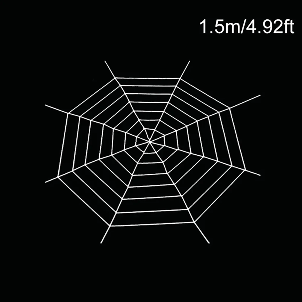 Halloween-Riesenspinnennetz, großes schwarz-weißes gruseliges Spinnennetz für die Heimdekoration im Freien – Detail 9
