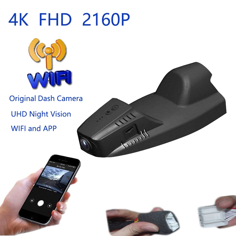 4K Car Video Recorder Wifi DVR Dash Camera For Ford Escape Kuga 2013-2019 Ecosport Everest Focus MK2 MK1 Mondeo Endeavour Ranger