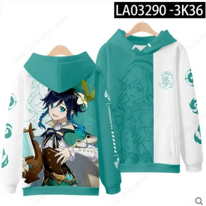 남녀공용 원신 임팩트 3D 프린트 후디, 남성 패션 후디, 맨투맨 소년 코트, 긴팔 후디, 새로운 디자인 애니메이션 게임