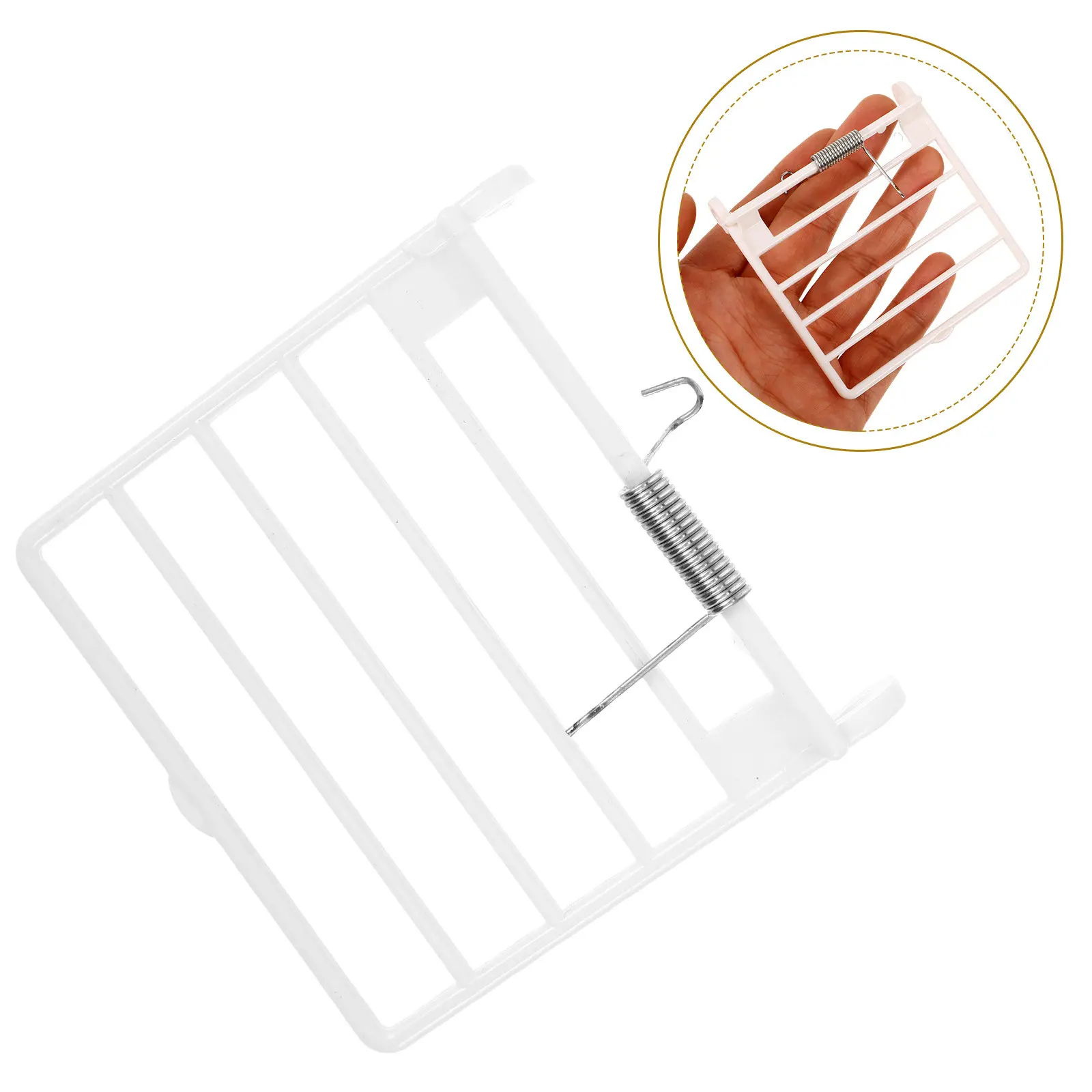 3Pcs Hanging Bird Cage Door Replacement Plastic Spring Door for Food Box Fixed Accessory Compatible with Small Parrot Cage