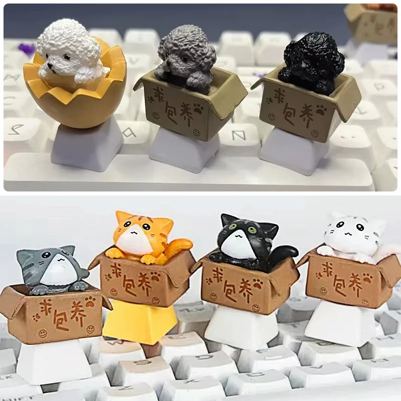 

Customization Cute Dog Keycap Mechanical Keyboard Keycaps Artisan Anime Keycap PBT Axis Cherry MX Cute Cat Diy Key Cap