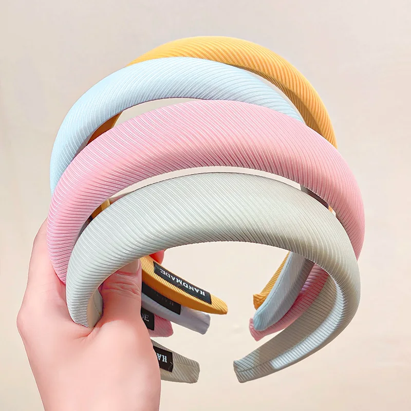 New Solid Wide Hair Bands Hoop for Women Cute Sponge Soft Elastic Headband Girls Thicken Hairband Headwear Hair Accessories