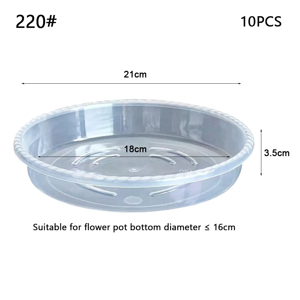 

10pcs New Round Flower Pot Tray Clear Desktop Plant Saucer Plastic Garden Accessory Drip Tray Home