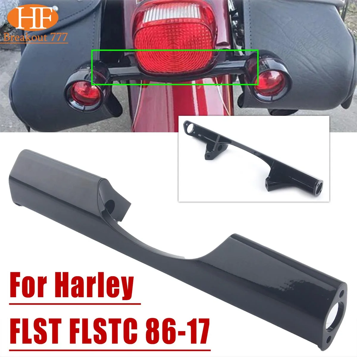 Motorcycle Rear Turn Signals Light Bar Blinker Bracket Holder Turn Signal Light Visor Cover For Harley Touring Model FLST FLSTC