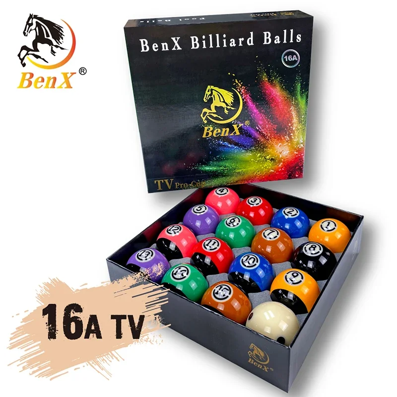 BenX Tournament Black TV Billiard Pool Ball Set 2 1/4