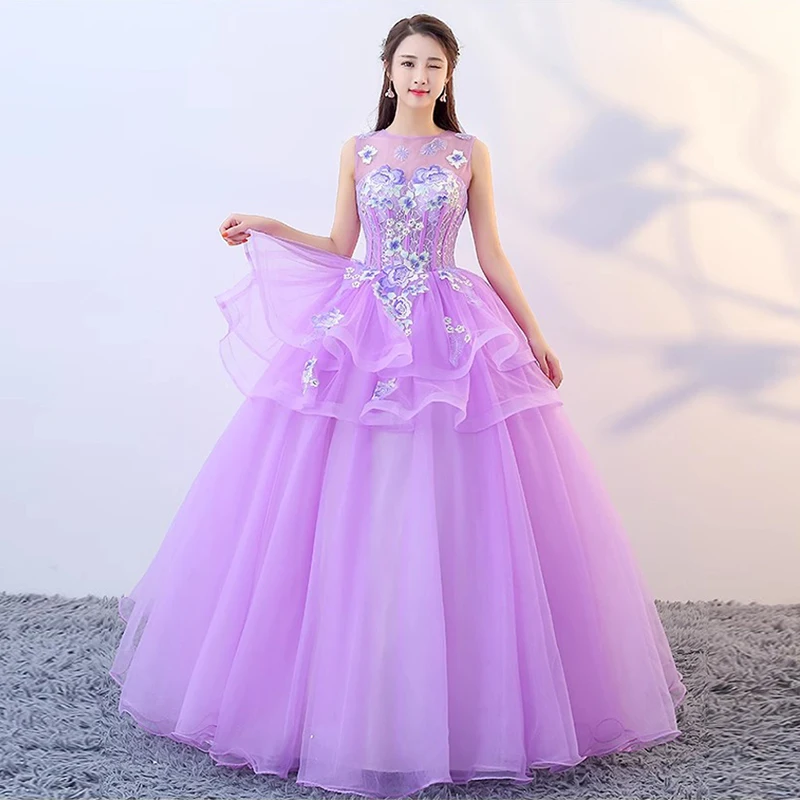 Vestidos Quinceanera DSP A Line O Neck, elegantes vestidos de baile com apliques, vestido de festa de formatura, vestido de aniversário de 15 anos, 2024