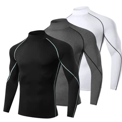 Men Running T shirt Quick Dry Bodybuilding Sport Shirt Long Sleeve Compression Top Fitness Tight Rashgard Gym T-Shirt Men