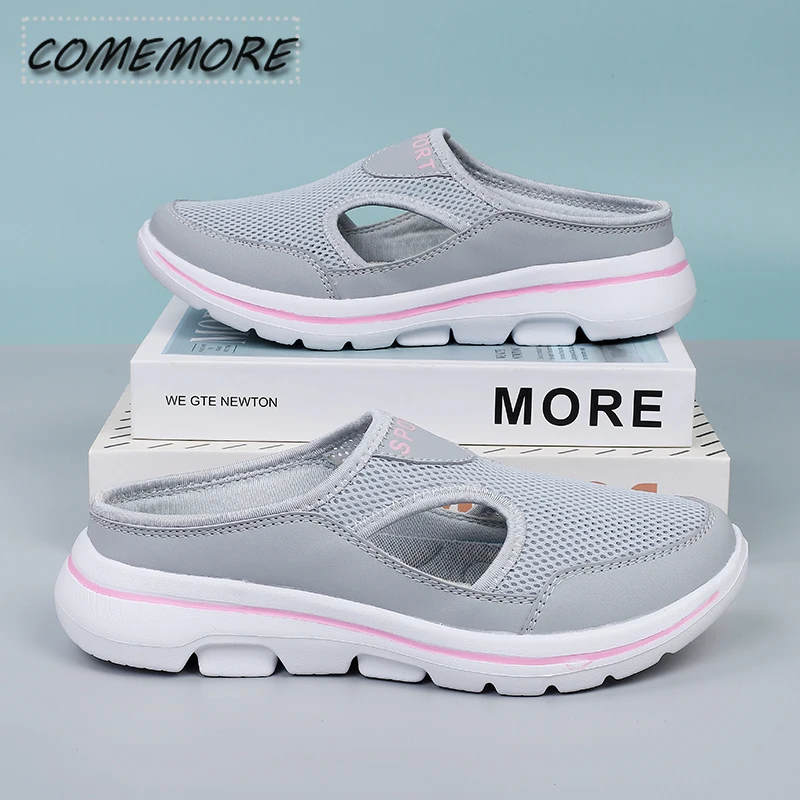 Summer Slip on Mesh Half Shoes for Men Women;s Sports Slippers Fashion Lightweight Comfortable Breathable Big Size 47 48 Outside