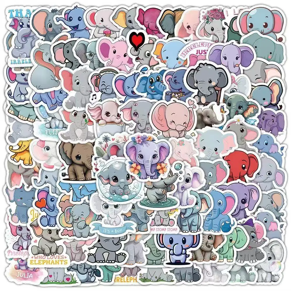 100 ins لون الرياح الفيل ملصق منغ قسم ملصق مضاد للمياه جدار الجدول الهاتف المحمول دفتر حساب اليد الديكور