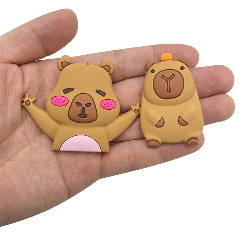 10 قطع جديدة من سلسلة أحذية كابيبارا على شكل حيوانات كرتونية ​ لإكسسوارات الأحذية الساحرة لتزيين الأحذية الكلاسيكية وهدايا الأطفال