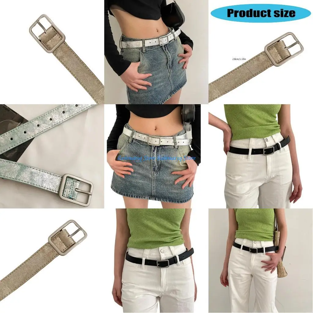 573B حزام خصر للجنسين سلسلة بانك ريترو 2000s حزام الجسم لمرحلة الفستان