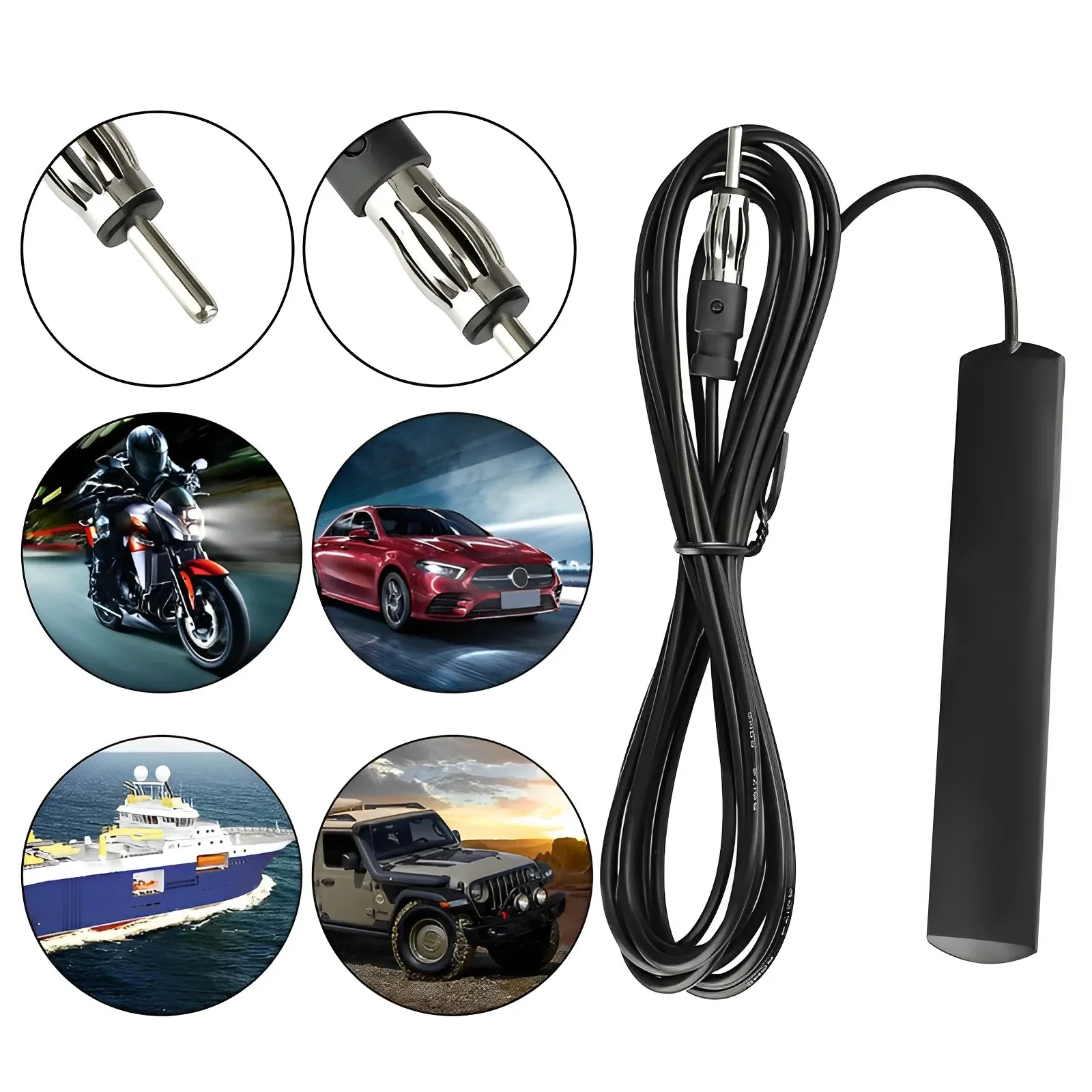 1.5M Car FM Radio Antenna Patch Signal Amplifier Universal Signal Enhancement Equipment Antenna Device Auto Exterior Accessories