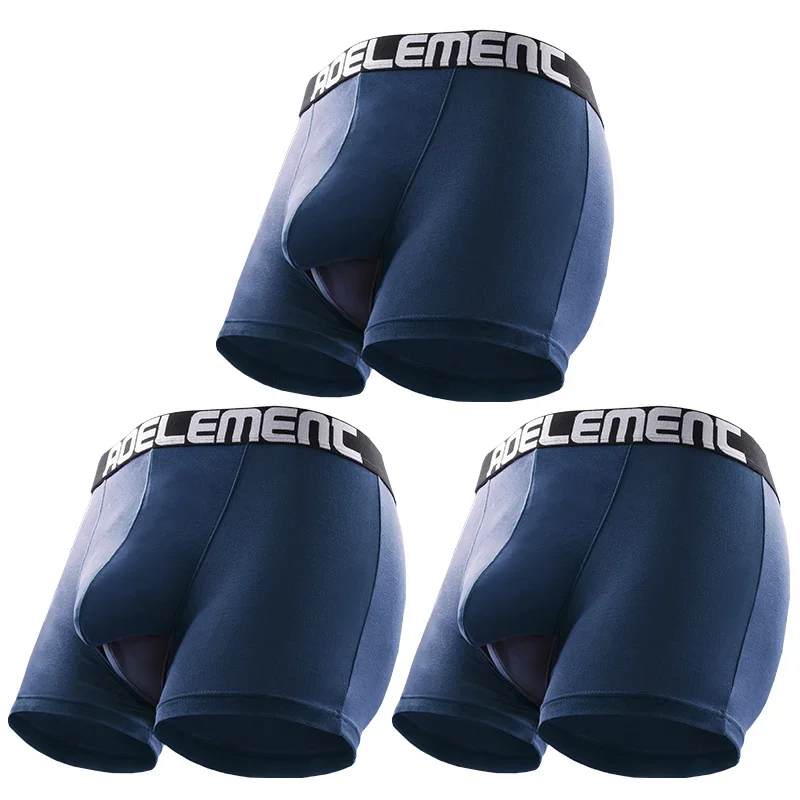 

3PCS Men's Separated Pouch Boxer Briefs, Scrotal Support Lift Design, Sports Breathable Functional Underwear