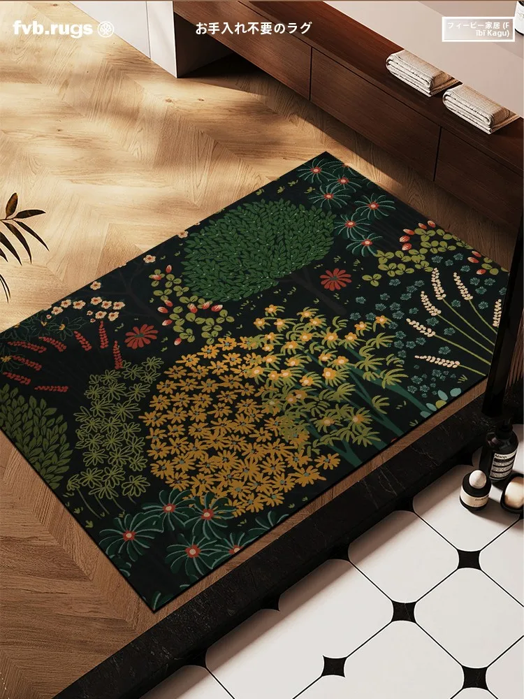 

Batoom Anti-Slip Mat American Middle-Aged Luxury Toilet Entrance Door Mat High Absorbency Qui Dry Water-Suction Carpet