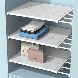 Expandable Divider Punch-free Retractable Layers Board for Wardrobe Storage Kitchen and Bathroom Shelf Dormitory Dividers