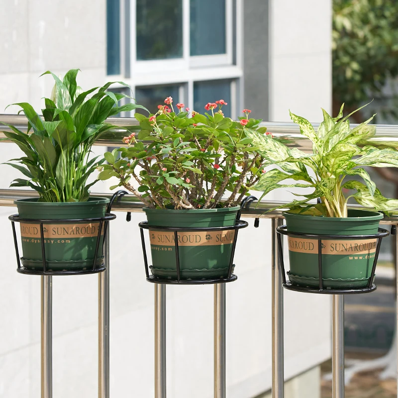 Small Iron Flower Rack Balcony Storage Railing Hanging Flower Pot Bracket