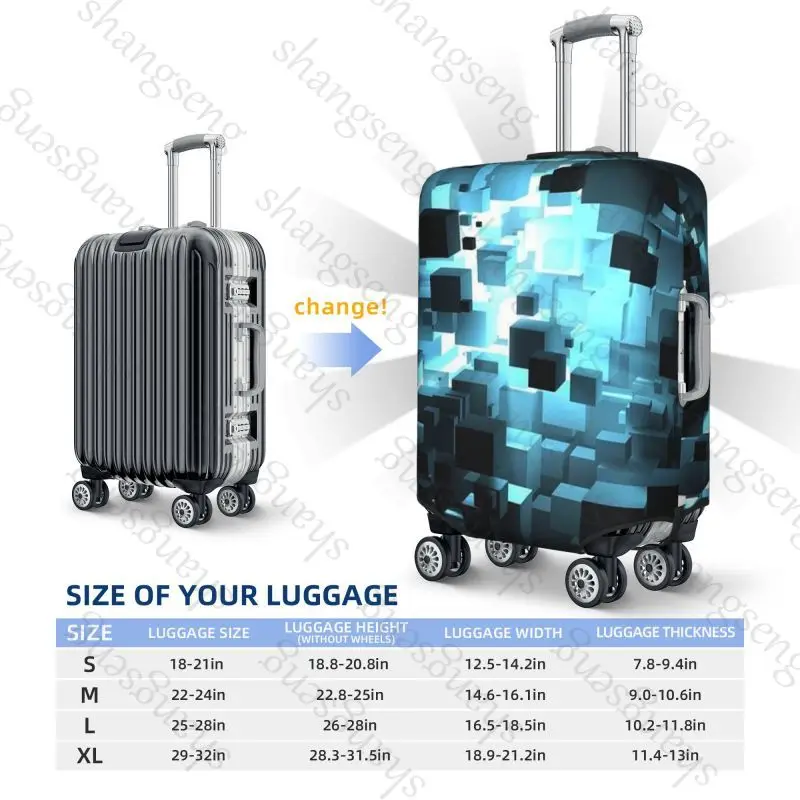 Colorful Cubes Travel suitcase protective case, suitcase cover, elastic protection, washable Luggage cover, 18-32 in