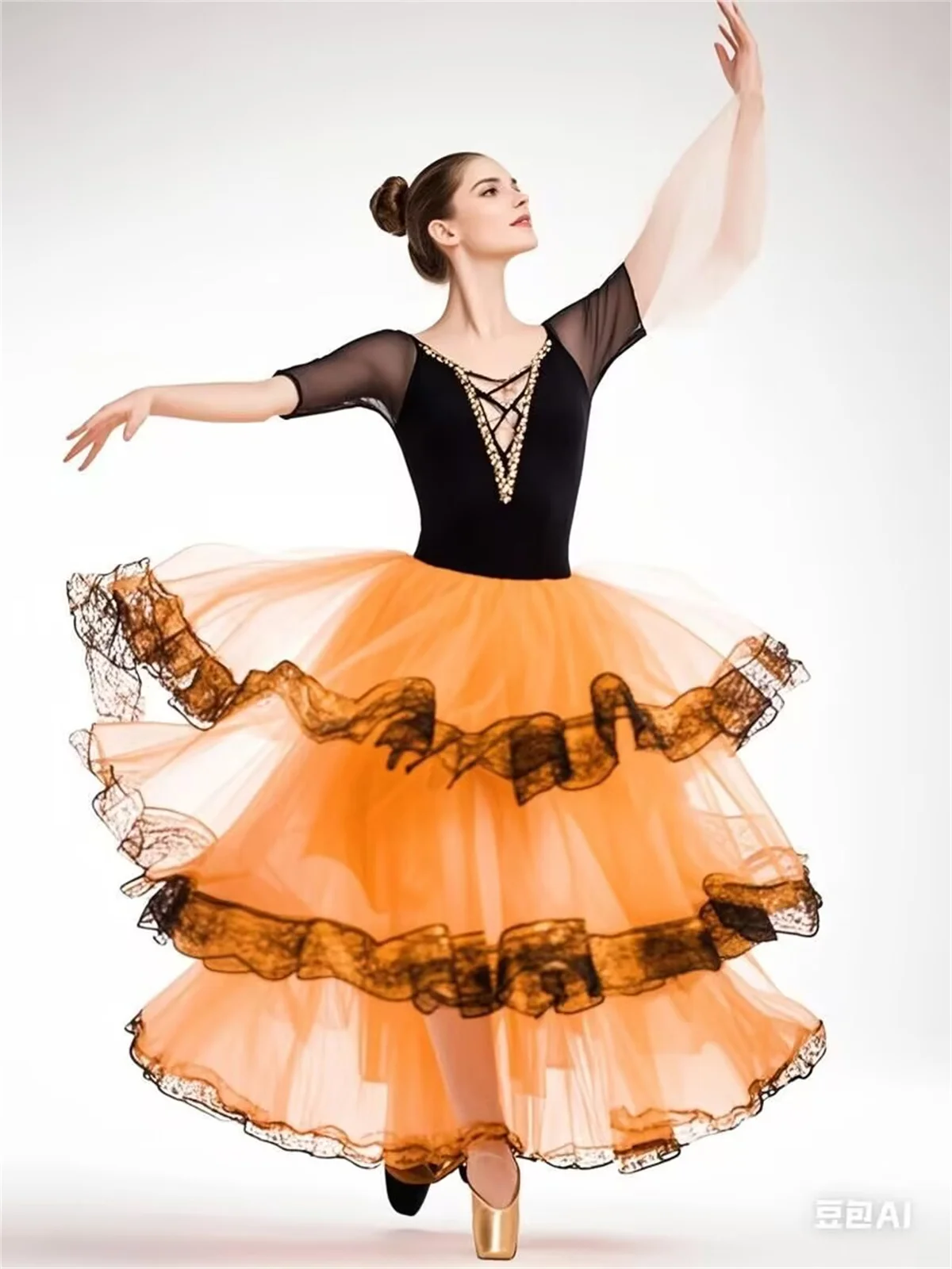 2026 Don Quixote Kinder-Wettbewerb, professionelles Performance-Kleid, spanischer Tanzrock für Erwachsene