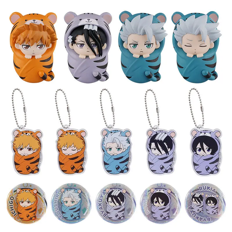 Blanqueador en Caliente ‌ Llavero de juguete coleccionable Ichigo Kurosaki Byakuya Kuchiki de Sleep Swaddle Baby Gacha Gashapon, figura decorativa, regalo