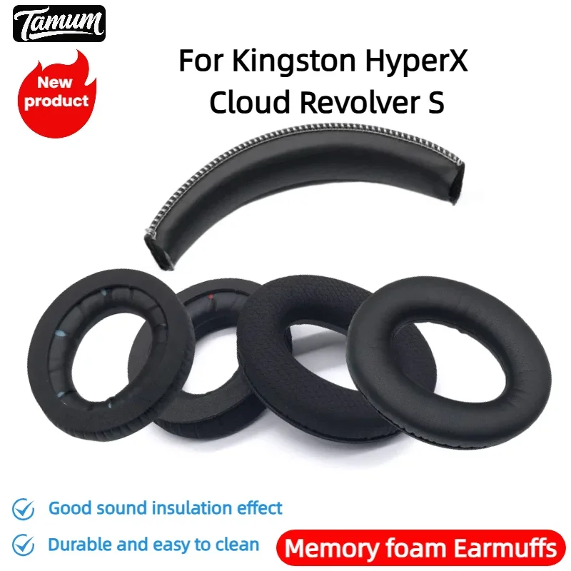 

Replacement Protein Leather Ear Pads Cushion Cover Earpads For Kingston HyperX Cloud Revolver S Ear Cups Earmuffs Accessories