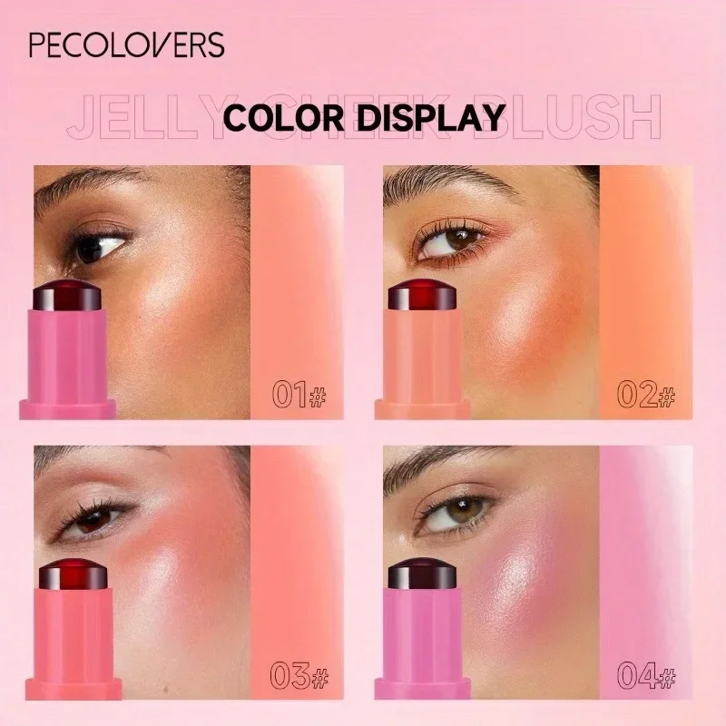 3-in-1 Blusher Stick Hydraterende Jelly Lipstick Lange Waterdichte Blijvende Matte Facial Cheek Contour Blush Make-Up