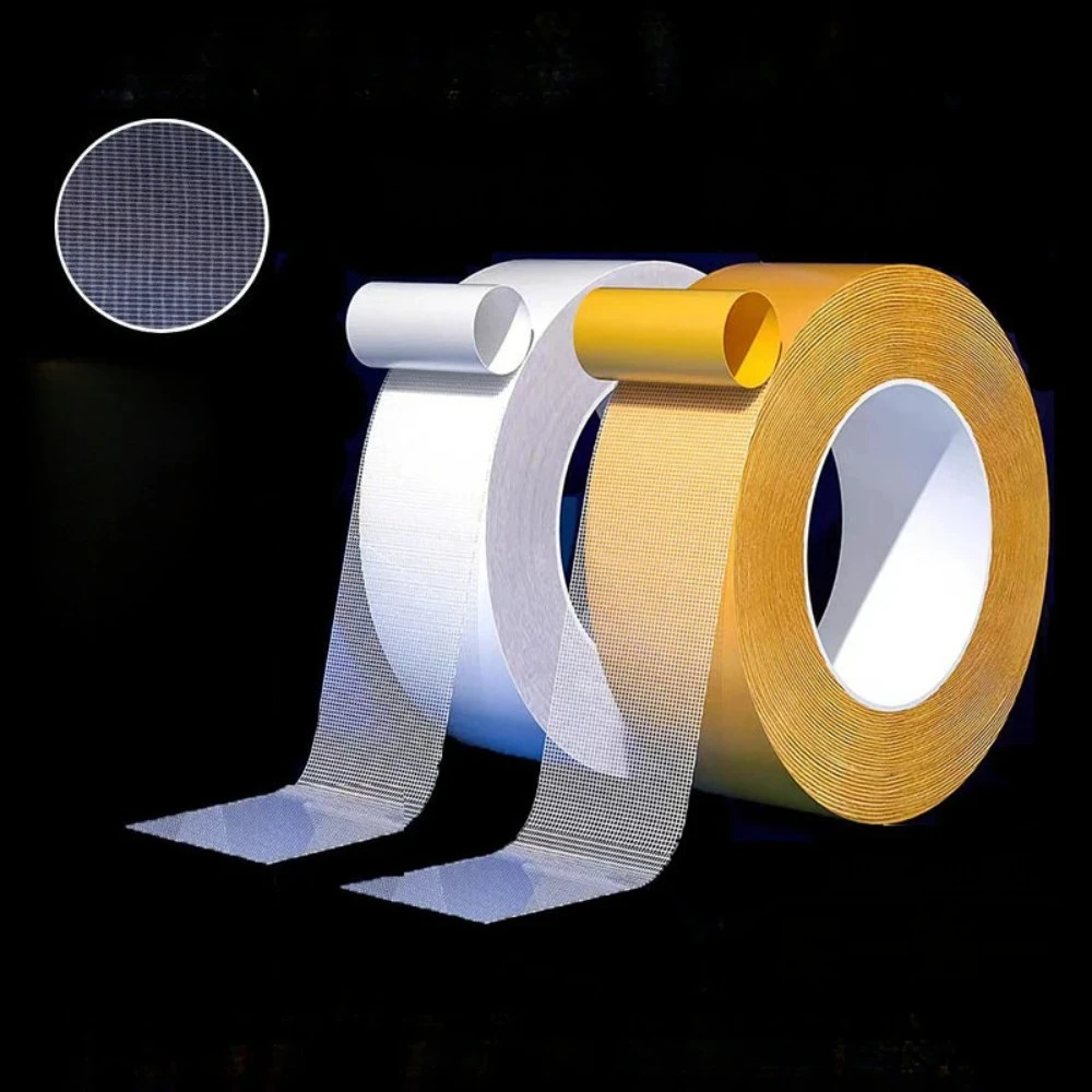 Super Thin Strong Fixation Double Sided Adhesive Tape Heavy Duty Translucent Mesh Waterproof Traceless Powerful Grid Carpet Tape