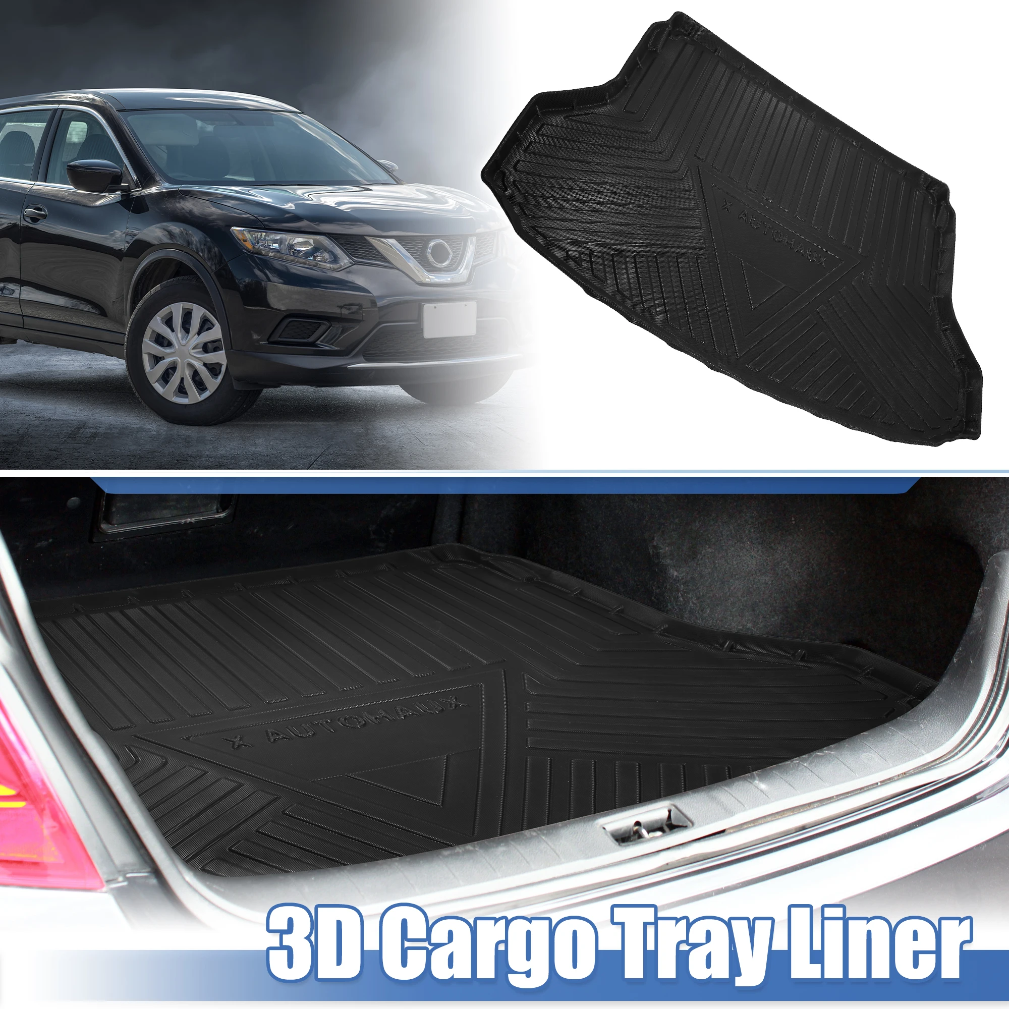 X Autohaux Cargo Trunk Tray Cargo Liner Rear Cargo Trunk Floor Mat Odourless Non Slip Waterproof for Nissan Rogue 2014 2015-2020