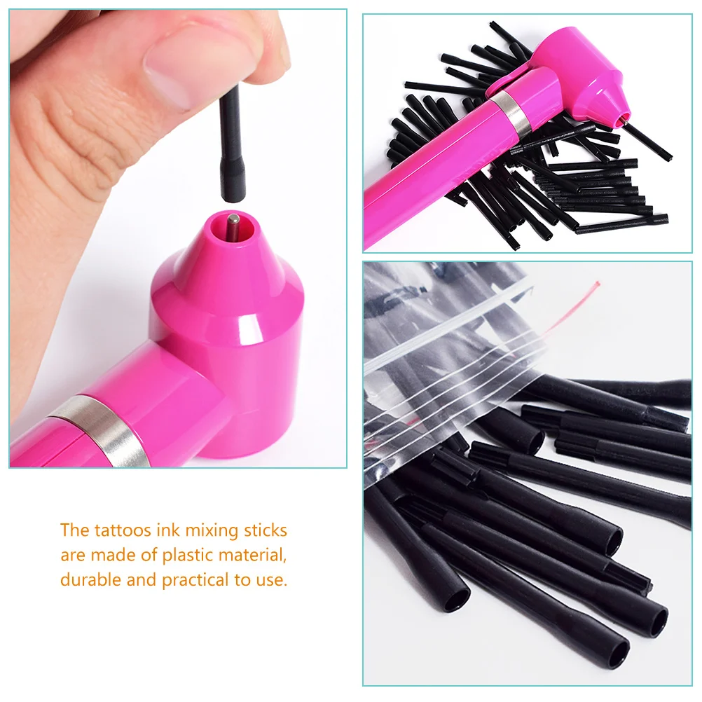 

Plastic Tattoo Mixing Sticks Durable Ink Supplies Kit Nail Pigment Stirring Rods Sanitary Tools One Time Use Clean Safe Fit Most