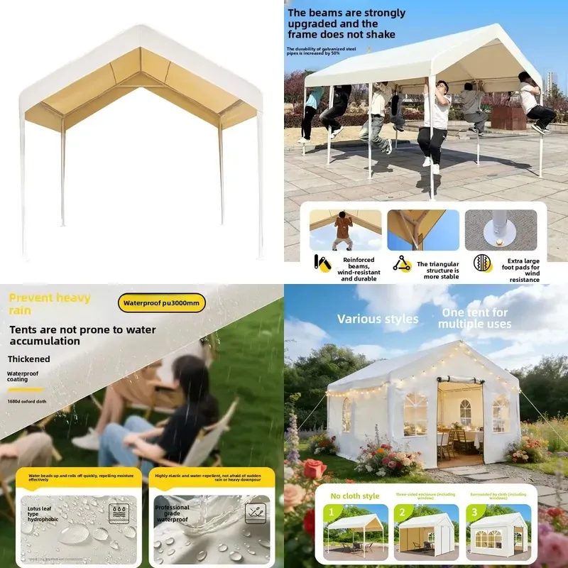 Waterproof Double Layer Galvanized Steel Awning Outdoor Large Space Market Exhibition Commercial Use