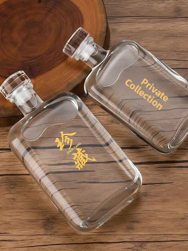 

Высококачественная стеклянная бутылка для вина, плоская бутылка для хранения и выдержки белого вина, бутылка для домашнего виноделия