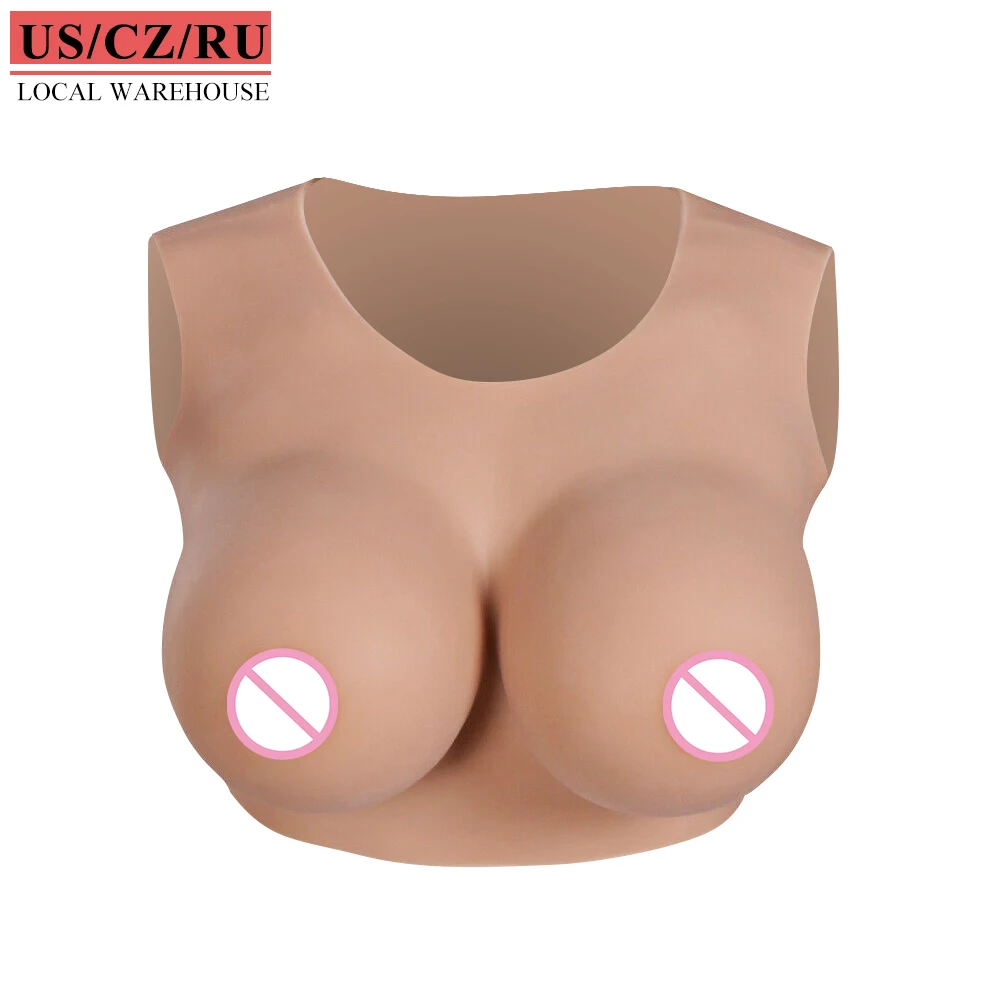 EYUNG H Cup No Collar Silicone Breast Forms Crossdresser Crossdressing Fake Boobs For Transgender Fake Breast Plate Fake Tits