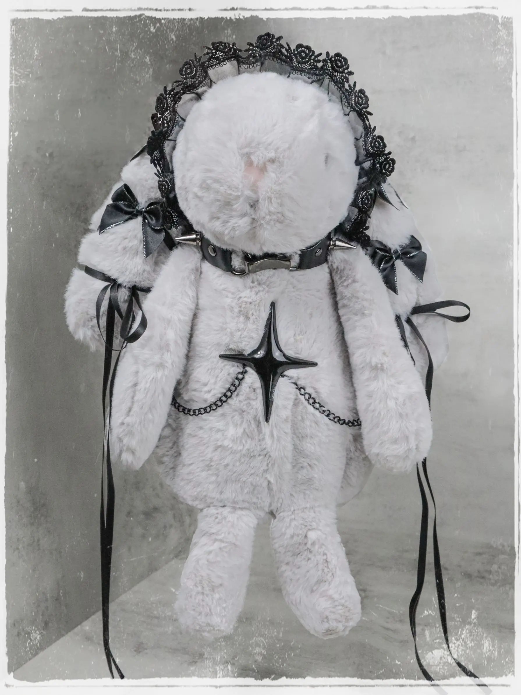 Originele Hart Konijn Subcultuur Y2k Diagonale Opknoping Tas Vrouwen Niche Zoete Cool Dark Goth Y2k Babes Pluche Lolita Pop Tas Meisje