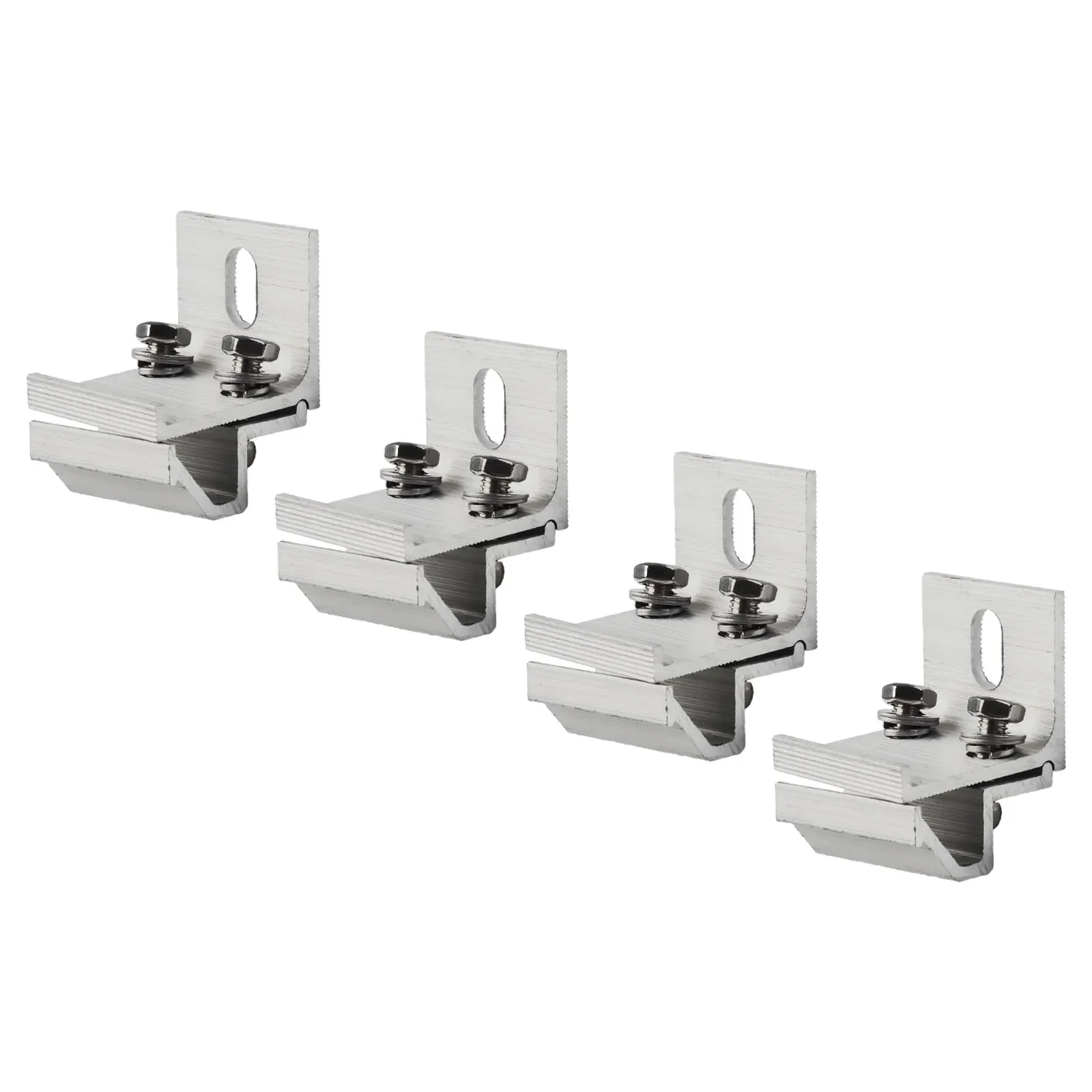 4 buah klip pemasangan Panel surya penjepit atap braket pemasangan Panel fotovoltaik untuk rumah RV perahu Aksesori rak tenaga surya