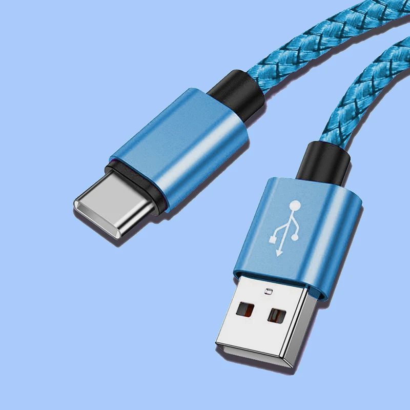 USB A auf Typ C Ladekabel Schnellladegerät Nylon Datenkabel für iPhone Android Huawei Samsung TypeC Ladegerät 1M 2M 3M – Detail 9