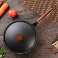 Cast Iron Pot Vintage Forged Chinese Wok Non-stick Frying Pan  Home 26CM Kitchen Wok Cooking Pot for Induction Cooker Gas Stove