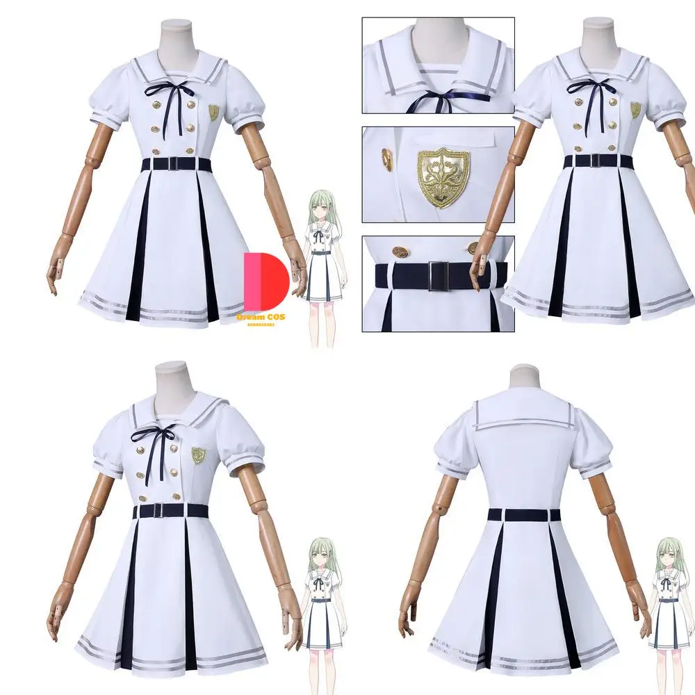 

Anime BanG Dream AveMujica Cosplay Costume Tsukinomori Girls Academy Summer White School Uniform Role Play Women Anime Halloween