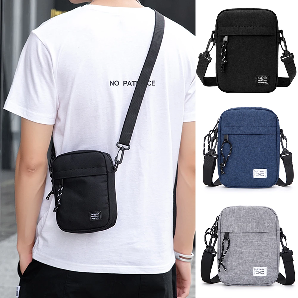 Crossbody Casual Bag n Small Messenger Bag with Side Pockets Zipper Closure Gift for Boys Men