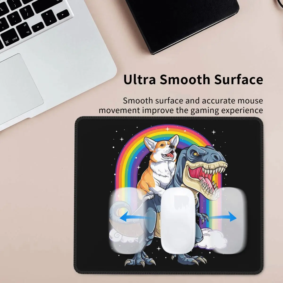 

Корги езда на динозаврах футболка забавная Радуга собака коврик для мыши компьютерная клавиатура коврик для мыши геймер ПК ноутбук настольный коврик настольные коврики