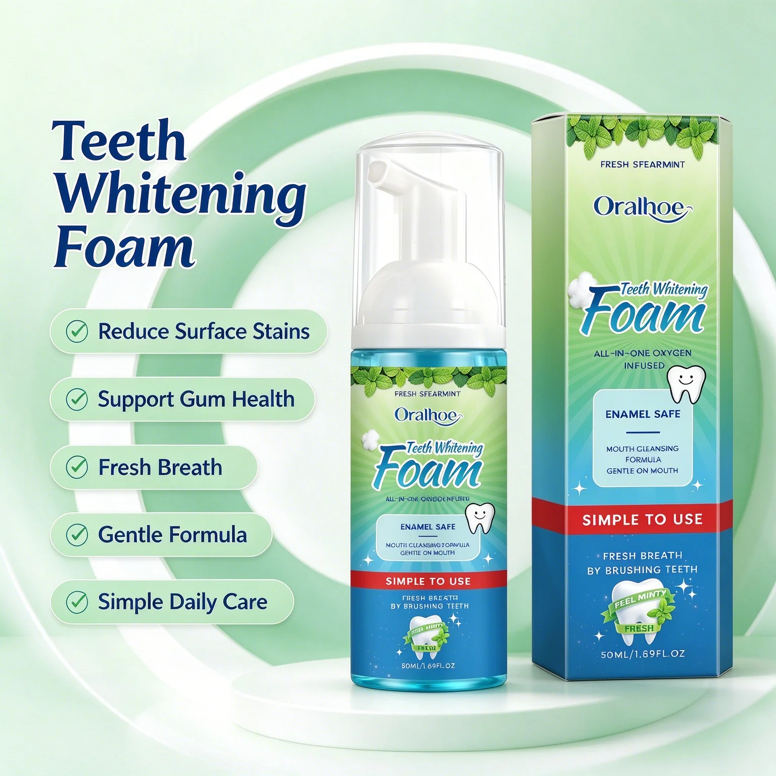 Teeth Whitening Mousse Foam Toothpaste Deep Cleaning Remove Yellow Smoke Coffee Stains Fresh Breath Portable Oral Care