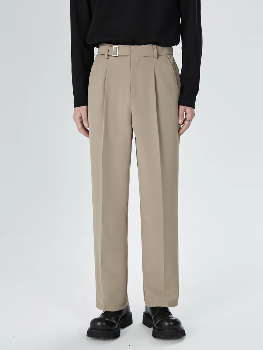 Fashion 2024 Spring Young Straight-Leg Pants Men's Casual Trousers Men's Slim Fit Solid Color Trendy Loose Comfort Suit Pants
