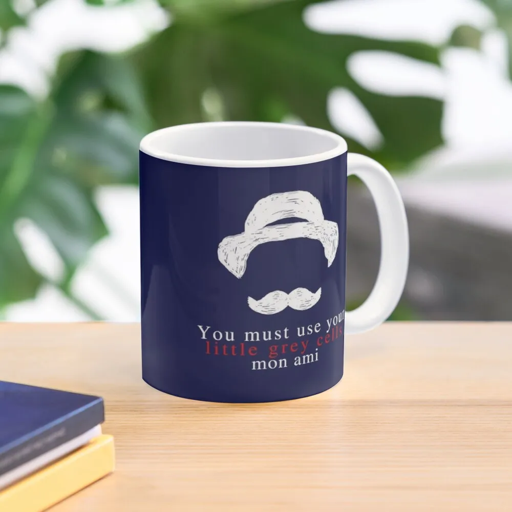 Agatha عيد الميلاد كوب Hercule Poirot ، أدوات شرب صغيرة Gr ، كوب بسيط ، مقبض قهوة ، هدايا صورة مستديرة ، صورة مطبوعة #2